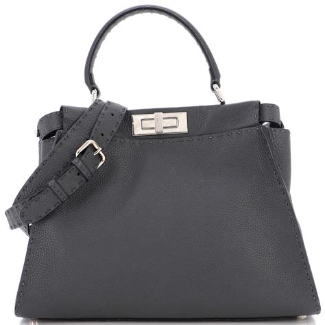 fendi peekaboo slate grey|fendi peekaboo leather bag.